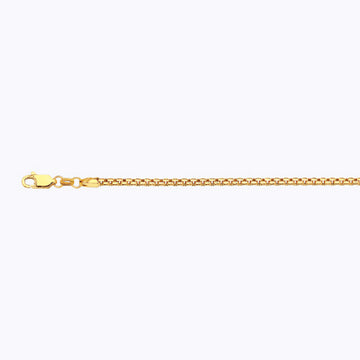 18K 2.5MM YELLOW GOLD SOLID VENETIAN BOX 9" CHAIN BRACELET (AVAILABLE IN LENGTHS 7" - 30")