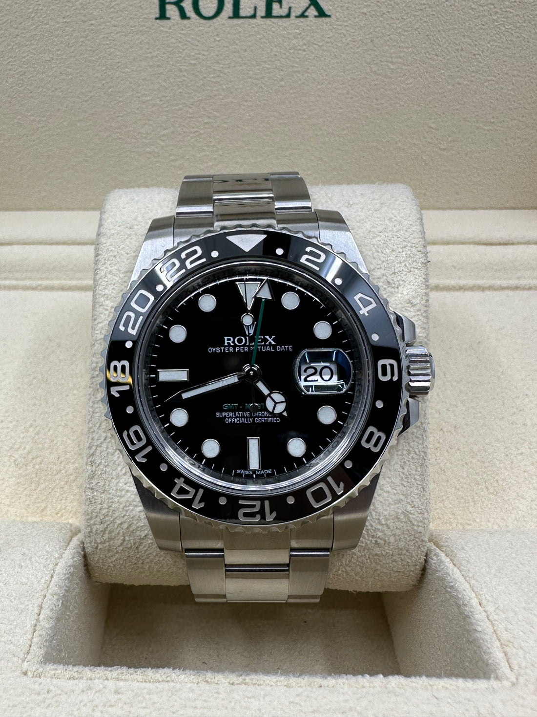 Rolex Steel GMT-Master II 40 Watch - Black Bezel - Black Dial - Oyster Bracelet - 116710LN