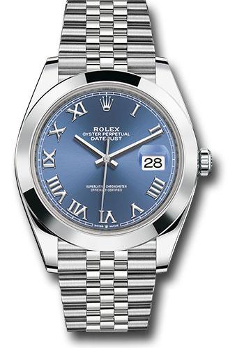 Rolex Steel Datejust 41  2025 - Smooth Bezel - Blue Roman Dial - Jubilee Bracelet - 126300 blrj