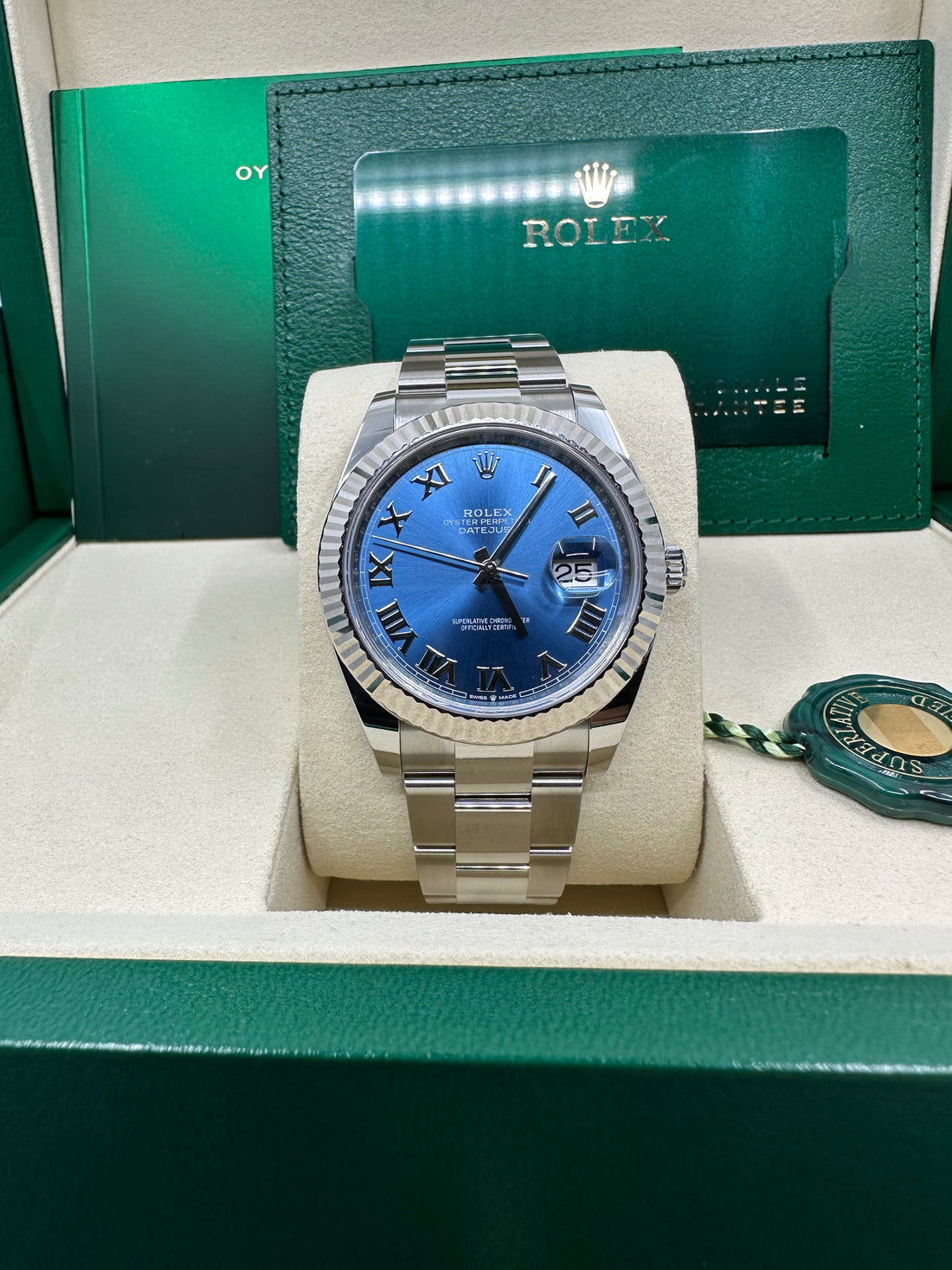 Rolex Steel and White Gold Rolesor Datejust 41 Watch - Fluted Bezel - Blue Roman Dial - Oyster Bracelet - 126334 blro