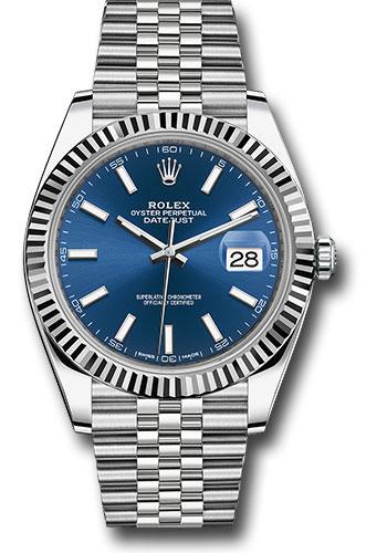 Rolex Datejust 41mm  Blue Index Dial - Fluted Bezel - Jubilee Bracelet - 126334 blij