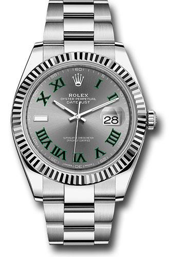 Rolex Datejust Wimbledon 41  Oyster Bracelet - Fluted Bezel - Slate Green Roman Dial - 126334 slgro