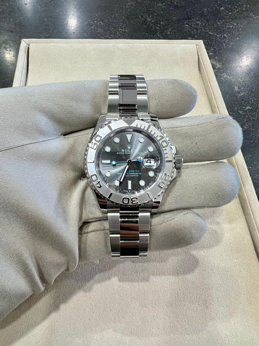 Rolex Steel and Platinum Yacht-Master 40 Watch - Dark Rhodium Dial - 3235 Movement - 126622 dkrh
