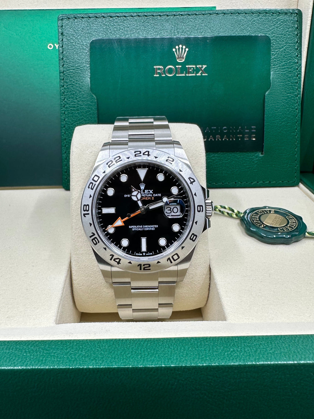 Rolex Oyster Perpetual Explorer II Watch - Oystersteel - Black Dial - Oyster Bracelet  - 226570 bk