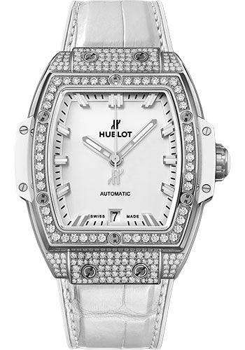 Hublot Spirit Of Big Bang Titanium White PavŽ Watch - 39 mm - White Dial - 665.NE.2010.LR.1604