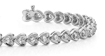 Heart Link Diamond Bracelet with 0.98 ct.(finished) 1.5mm
