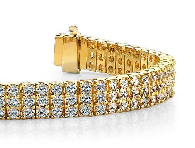 Classic Three Row Diamond Bracelet Diamond  with 3.38 ct.(finished) 1.5mm