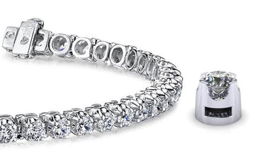 Prong Set Diamond Strand Diamond Tennis Bracelet with 5.94 ct.(finished) 3.5mm