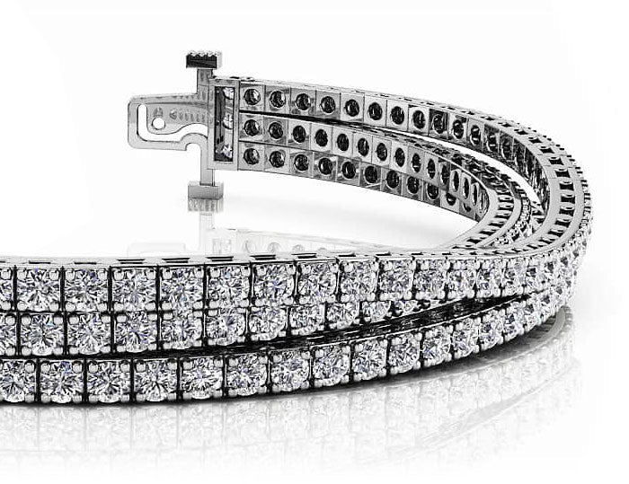 Triple Strand Flexible Diamond Tennis Bracelet Diamond  with 6.14 ct.(finished) 2mm