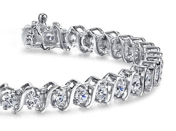 Classic S Shaped Diamond  Tennis Bracelet with 1.96 ct.(finished) 2.0mm