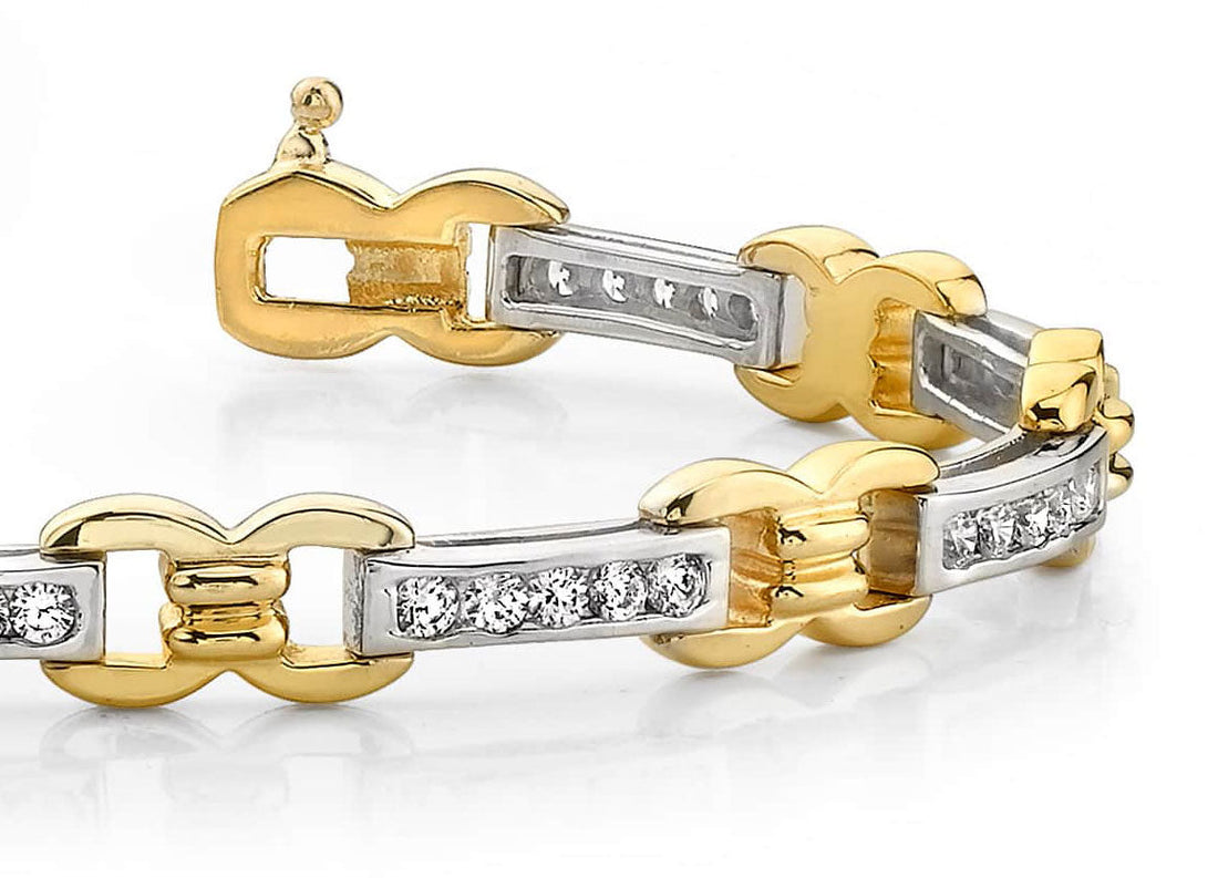 Classic Figure 8 Link Diamond Bracelet with 1.49 ct.(finished) 2.0mm
