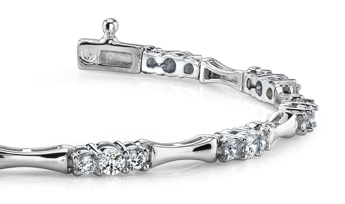 Diamond Column Link Diamond Bracelet with 2.00 ct.(finished) 2.5mm, 3mm