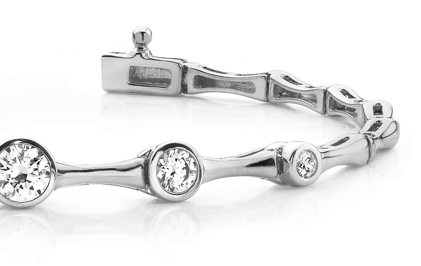 Bezel Set Diamond Column Diamond Bracelet with 2.00 ct.(finished)