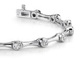 Classic Column Link Diamond Bracelet with 0.70 ct.(finished) 2.5mm