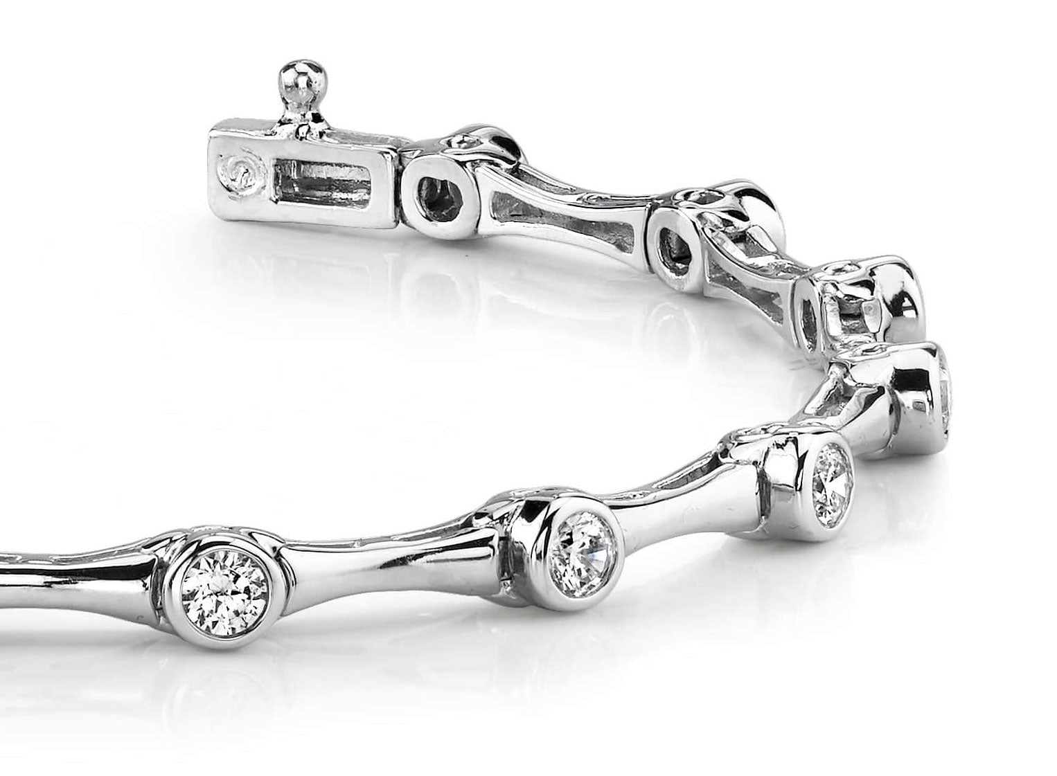 Classic Column Link Diamond Bracelet with 0.70 ct.(finished) 2.5mm