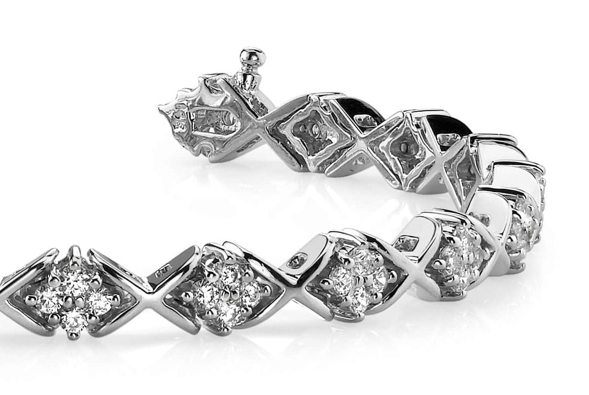 X Pattern Diamond Bracelet Diamond  with 2.16 ct.(finished) 2.0mm