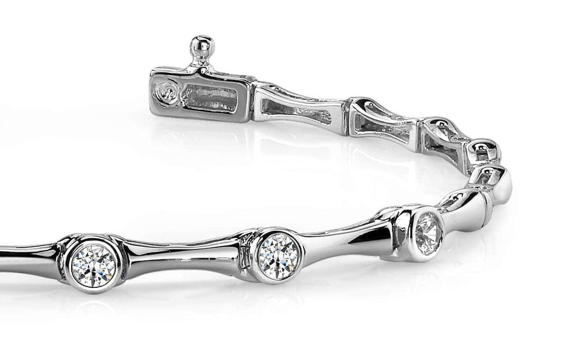 Classic Column Link Five Diamond Bracelet with 0.75 ct.(finished) 3.5mm