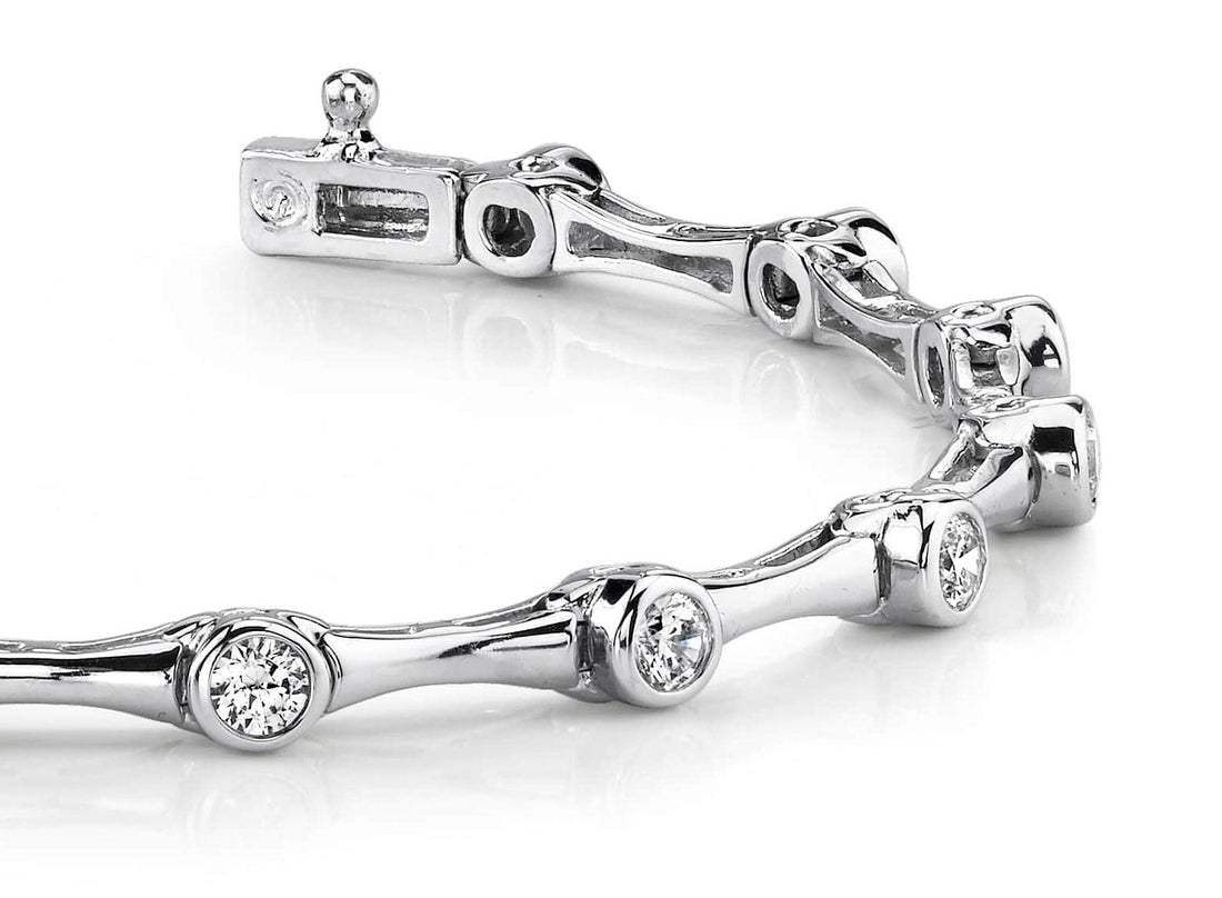 Classic Column Link Diamond Bracelet with 1.40 ct.(finished) 3.0mm