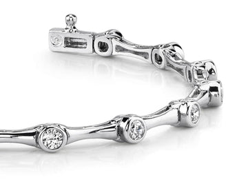 Classic Column Link Diamond Bracelet with 1.40 ct.(finished) 3.0mm
