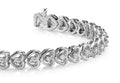 Floating Diamond Heart Diamond Bracelet with 1.23 ct.(finished) 2.0mm
