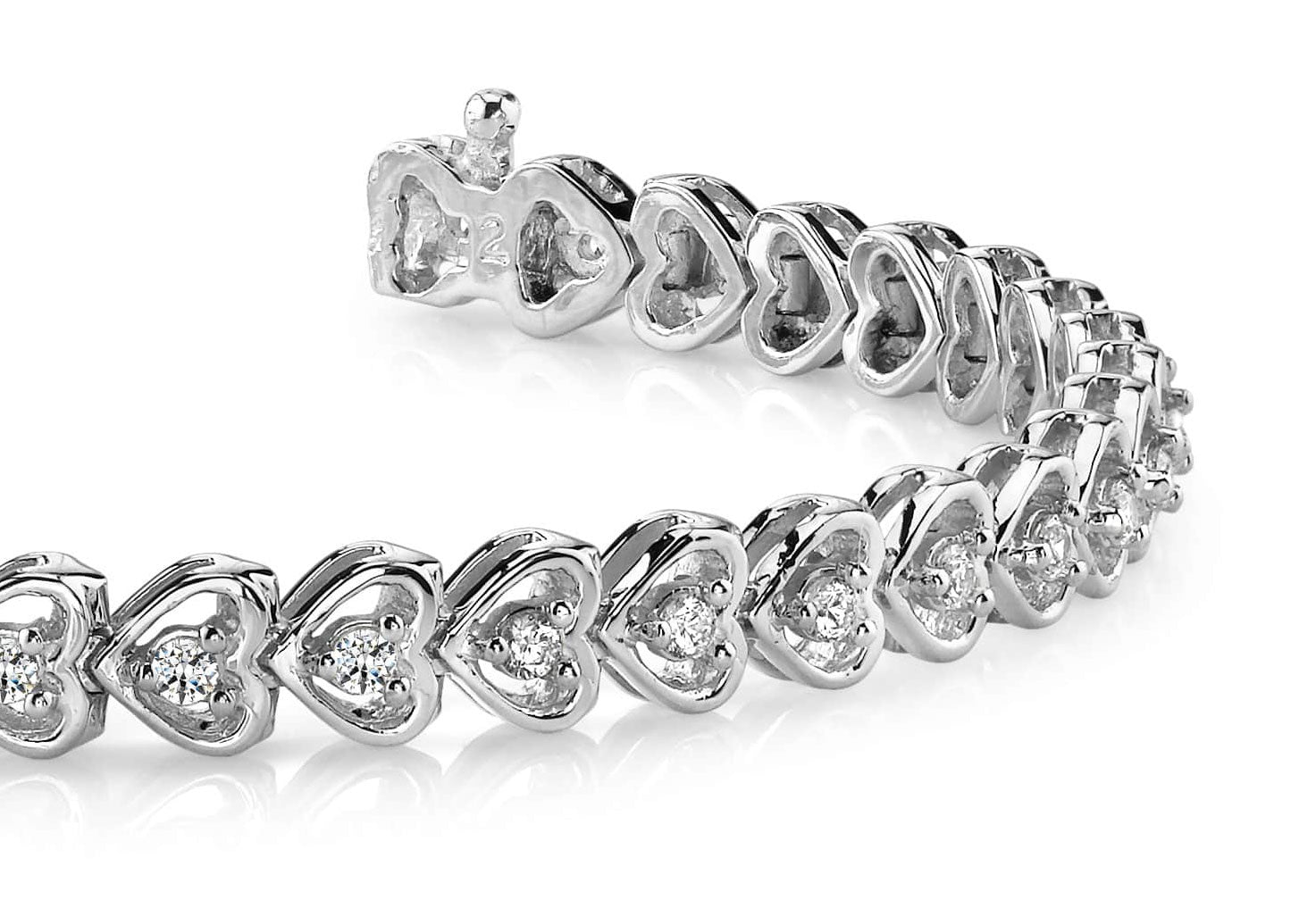 Floating Diamond Heart Diamond Bracelet with 1.23 ct.(finished) 2.0mm