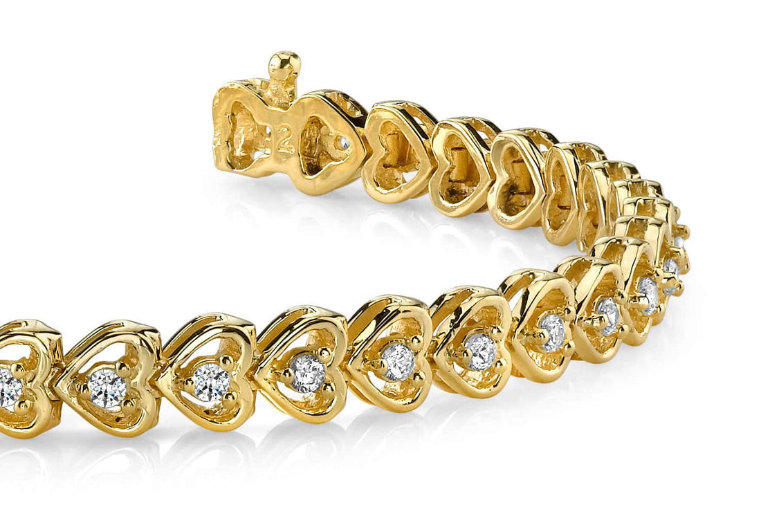 Floating Diamond Heart Diamond Bracelet with 0.82 ct.(finished) 1.5mm