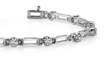 Diamond Box Link Diamond Bracelet with 0.77 ct.(finished) 2.5mm