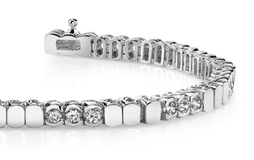 Triple Bezel Diamond Bracelet Lab-Grown Diamond  with 5.25 ct.(finished) 4.0mm