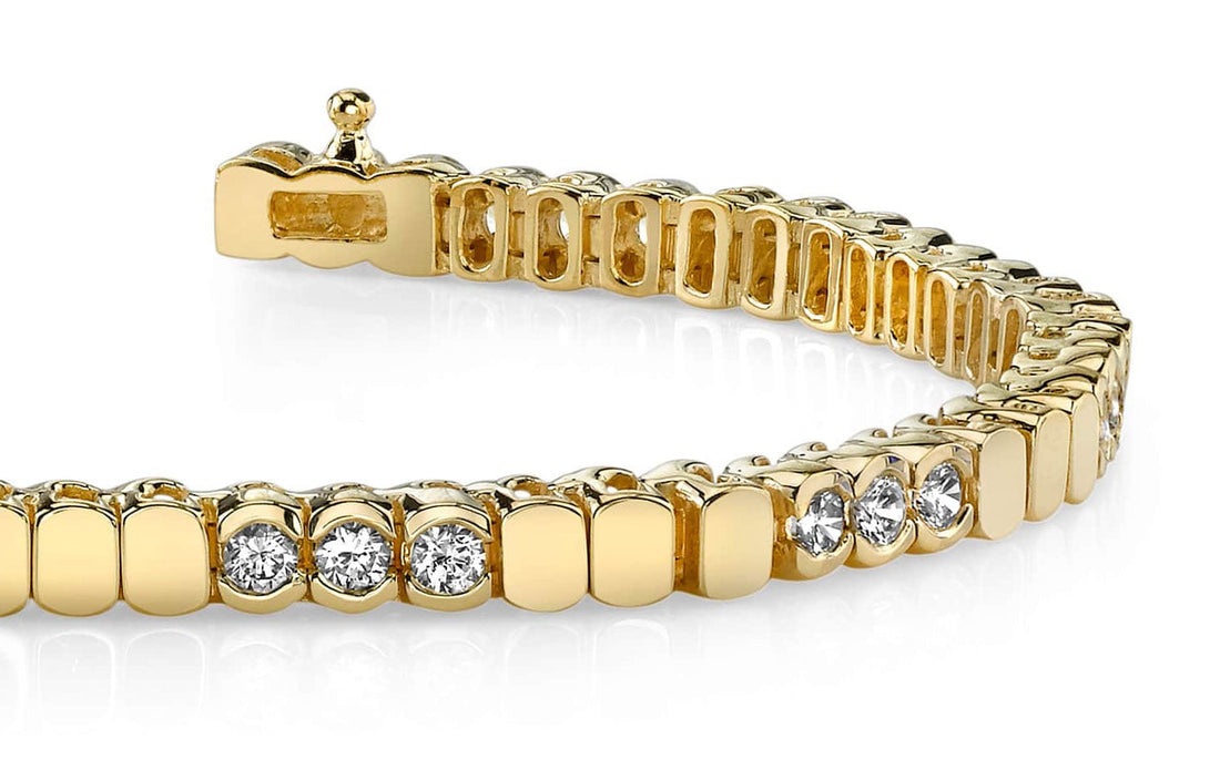 Triple Bezel Diamond Bracelet with 1.80 ct.(finished) 2.5mm