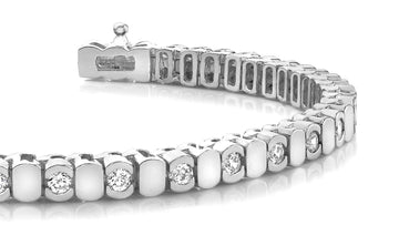 Alternating Bezel Diamond Bracelet Lab-Grown Diamond  with 0.96 ct.(finished) 2.0mm
