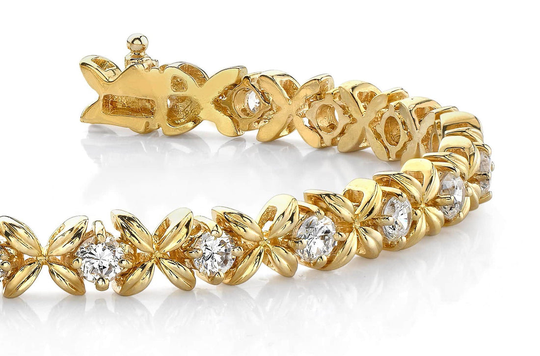 Faceted X Link Bracelet Diamond  with 2.08 ct.(finished) 3.0mm