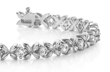 Faceted X Link Bracelet Diamond  with 2.08 ct.(finished) 3.0mm