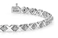 Illusion X And Diamond Bracelet with 0.91 ct.(finished) 2.0mm