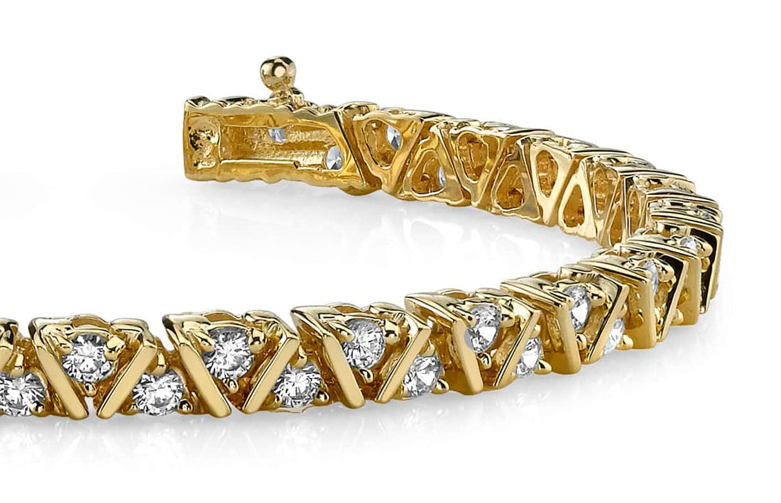 Leaning Fence Diamond Bracelet with 1.96 ct.(finished) 2mm