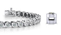 Classic Round Bezel Set Diamond  Tennis Bracelet with 2.08 ct.(finished) 2.25mm