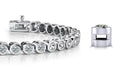 Classic Round Bezel Set Diamond  Tennis Bracelet with 5.25 ct.(finished) 3.5mm