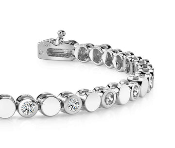 Classic Alternating Circle And Diamond Bracelet with 1.90 ct.(finished) 3.0mm