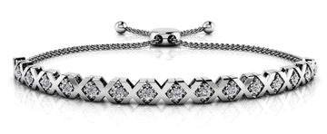 Adjustable Xoxo Diamond Bracelet Lab-Grown Diamond  with 0.39 ct.(finished) 2mm