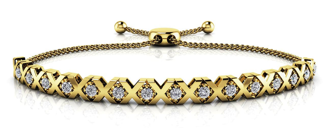 Adjustable Xoxo Diamond Bracelet Lab-Grown Diamond  with 0.39 ct.(finished) 2mm