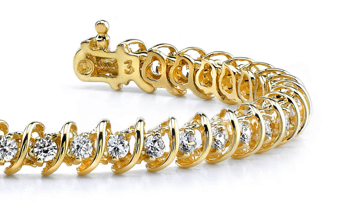 Diamond Swirl Link Diamond Tennis Bracelet with 6.08 ct.(finished) 3.8mm