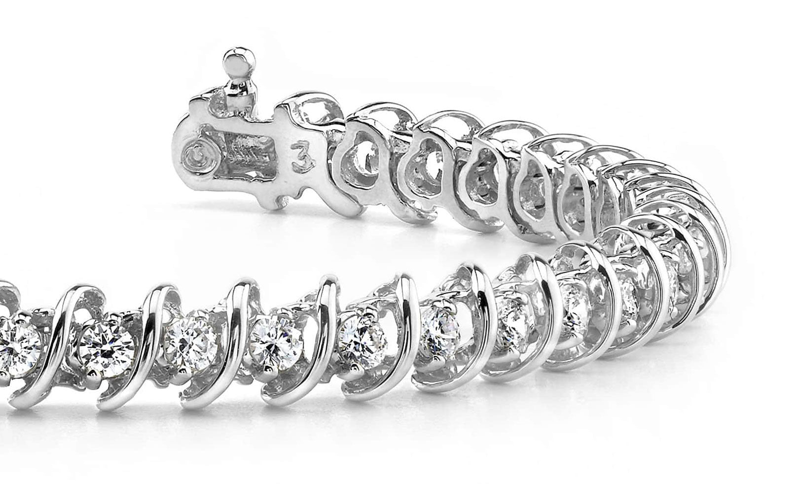 Diamond Swirl Link Diamond Tennis Bracelet with 5.04 ct.(finished) 3.5mm