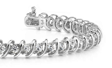 Diamond Swirl Link Diamond Tennis Bracelet with 5.04 ct.(finished) 3.5mm