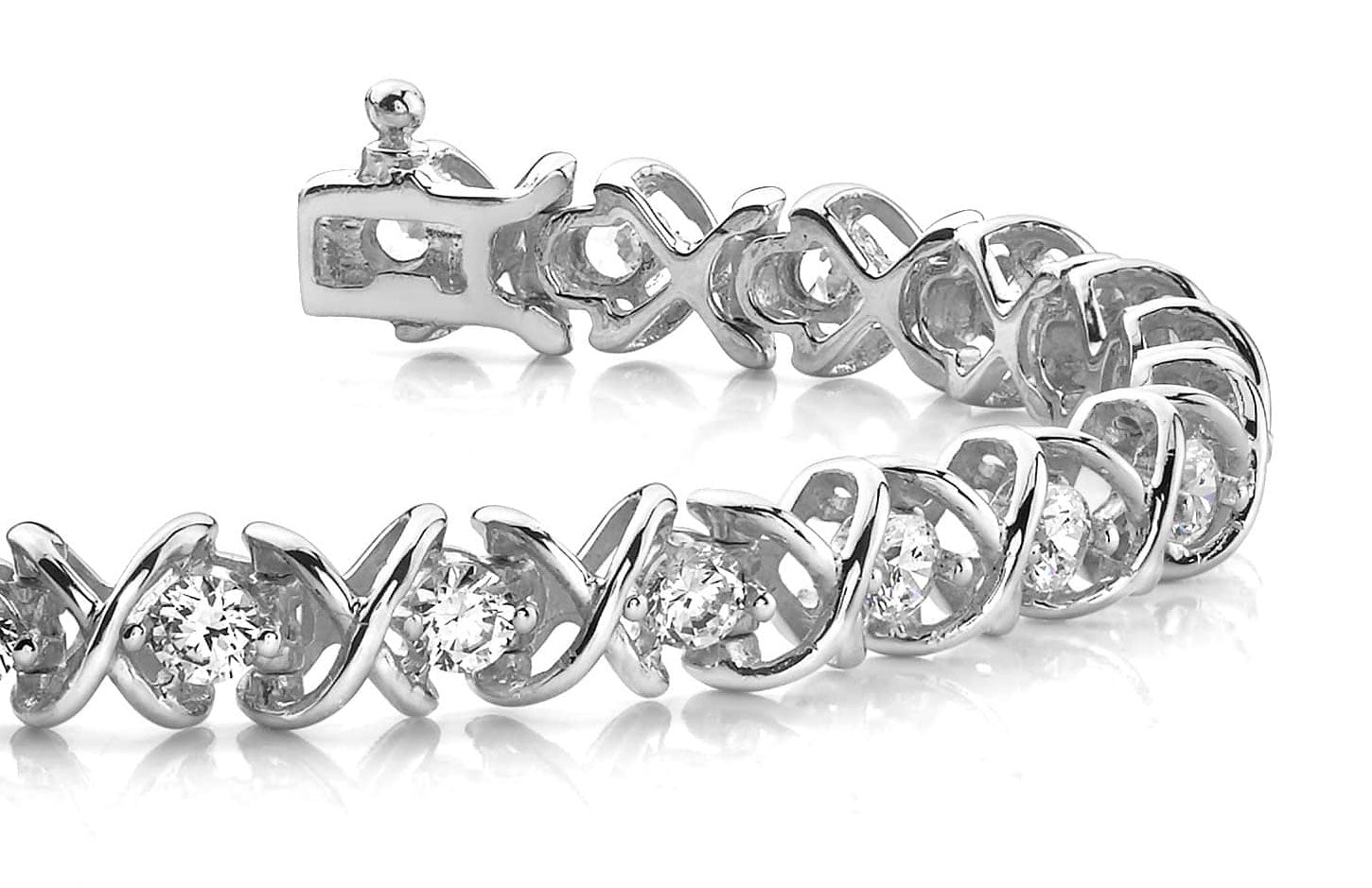 X Link Diamond Tennis Bracelet Lab-Grown Diamond  with 1.11 ct.(finished) 1.8mm