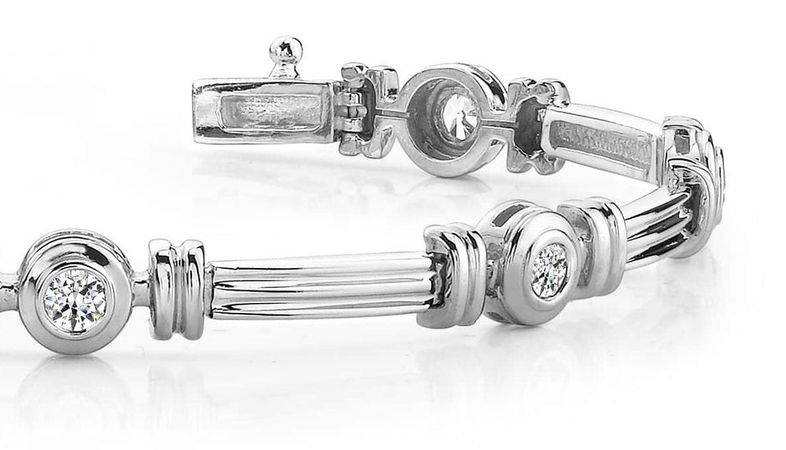 Column Link Bezel Set Diamond Bracelet Diamond  with 0.70 ct.(finished) 3.0mm