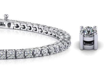 Four Prong Classic Diamond Tennis Bracelet with 7.96 ct.(finished) 3.7mm