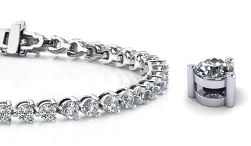 Timeless Three Prong Diamond Tennis Bracelet with 3.14 ct.(finished) 2.5mm