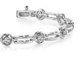 Alternating Round And Bar Link Diamond Bracelet Lab-Grown Diamond  with 0.88 ct.(finished) 2.75mm