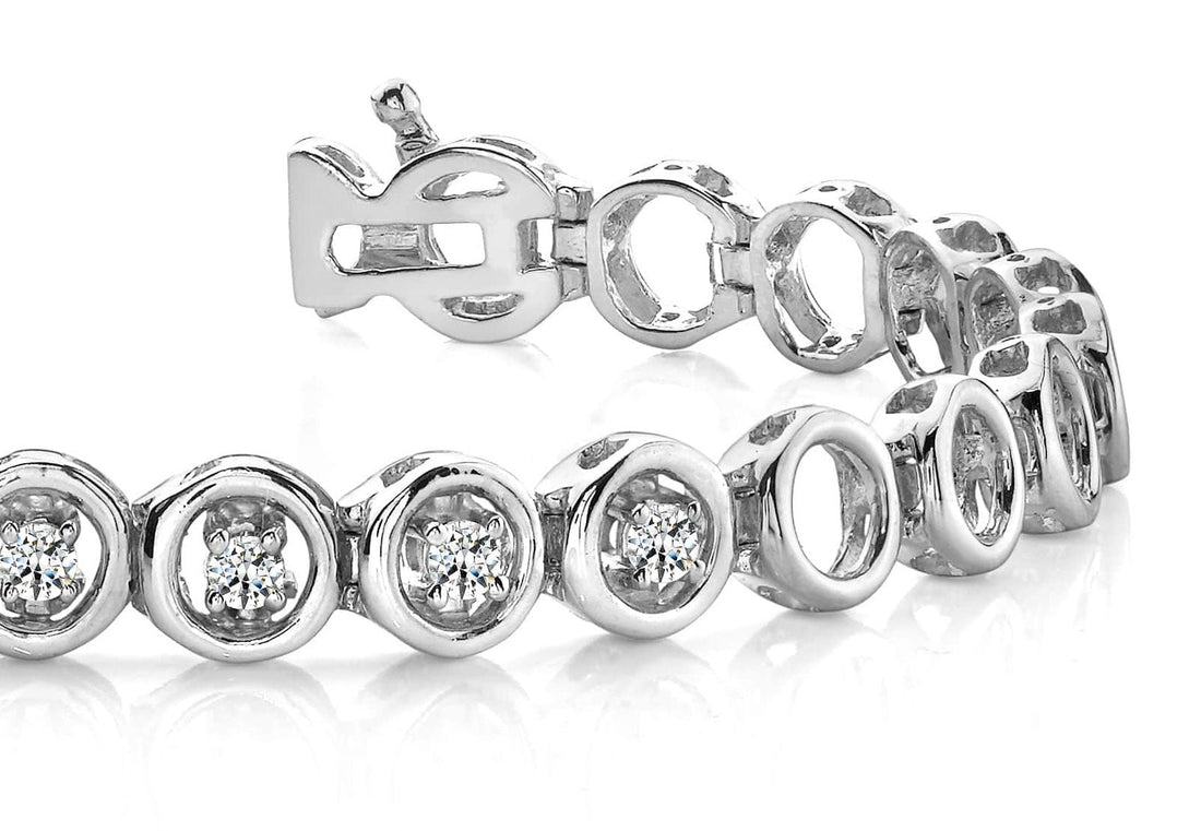 Circle Link Diamond Bracelet with 0.78 ct.(finished) 3.25mm