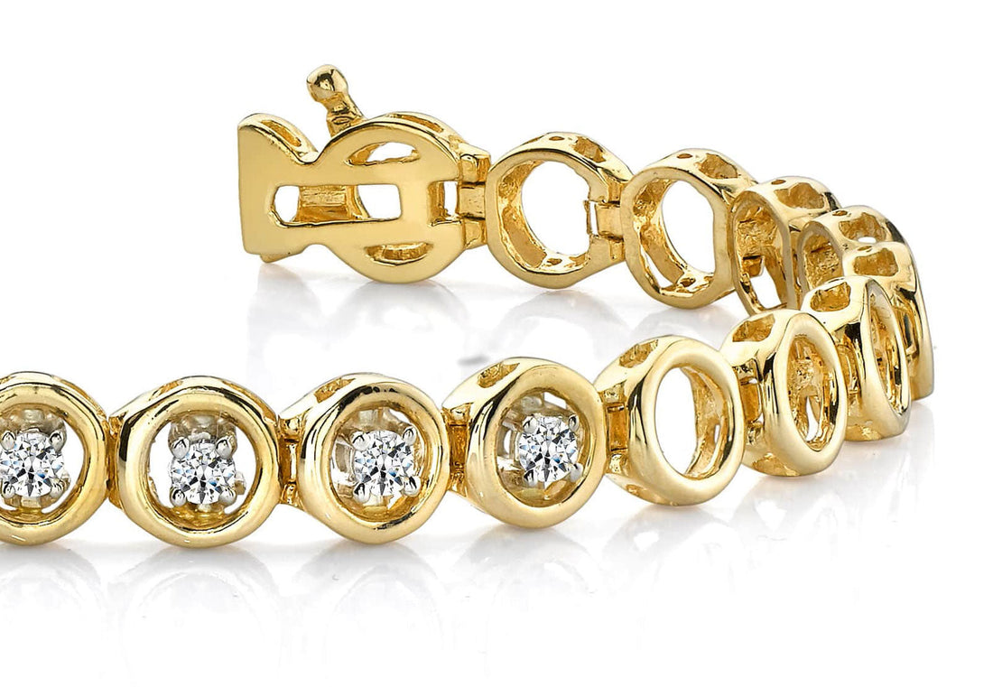 Circle Link Diamond Bracelet with 0.78 ct.(finished) 3.25mm