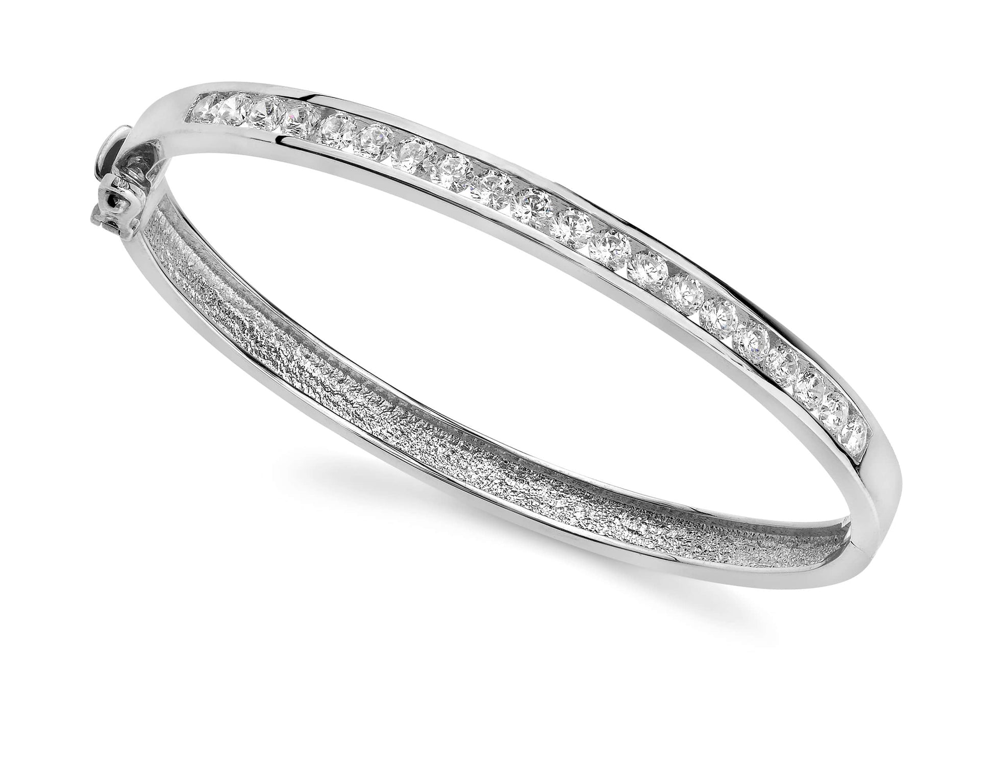 Channel Set Diamond Bangle Lab-Grown Diamond  with 0.96 ct.(finished) 2.3mm